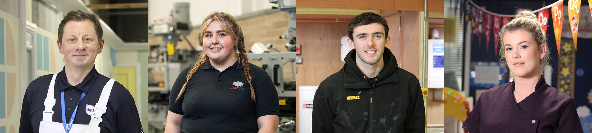 Header image showing our students working during their apprenticeships