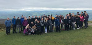 Picture of our students taking on Moel Famau