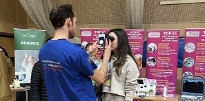 Picture of student taking part in activity with Medical Mavericks