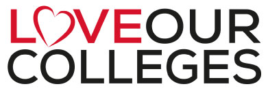 Logo for Love Our Colleges Week with the AoC