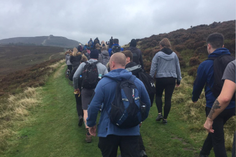 Picture of our students taking on Moel Famau