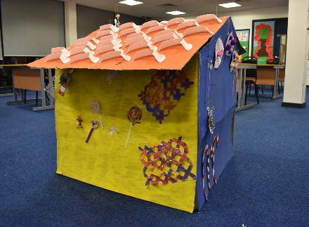 Picture of our students gingerbread house creation