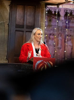 Picture of Jodie Cunningham during our graduation Ceremony