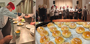 Collage of images from the meal for the King's Corination