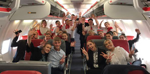 Our students on the Jet2 flight
