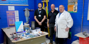 Picture of one of our students, Glynn from Tilemaster Adhesives and our course tutor Alan Brown