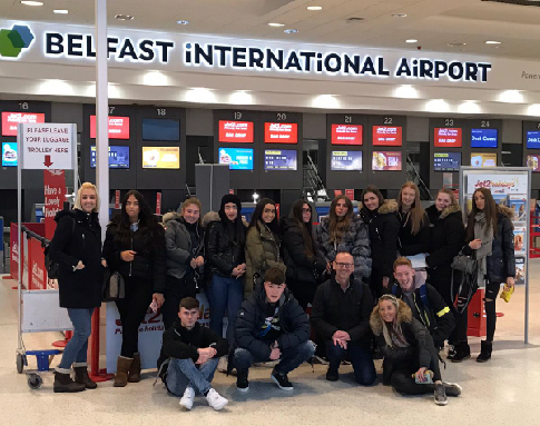 Picture of our students at Belfast Internation Airport