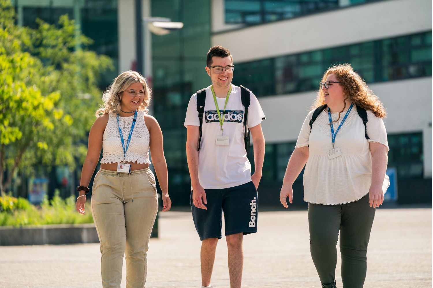 Students walking together on campus