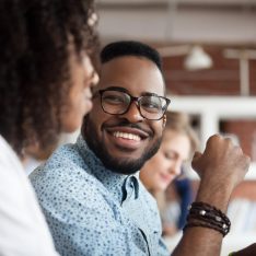 Picture of a learner speaking to someone