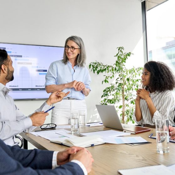 Image of people in a boardroom envrionment