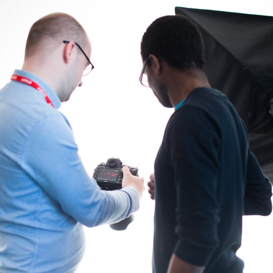 students in photography studio